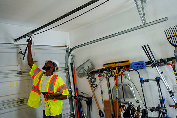 Professional Garage Door Panel Replacement technician working in Panthersville, GA